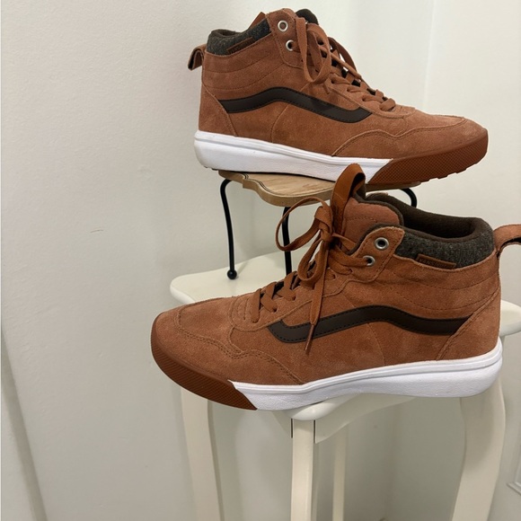 Vans Other - Vans Brown High-Top Sneakers with Suede Finish